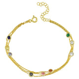 Bracelet triple chaîne (multicolore)
